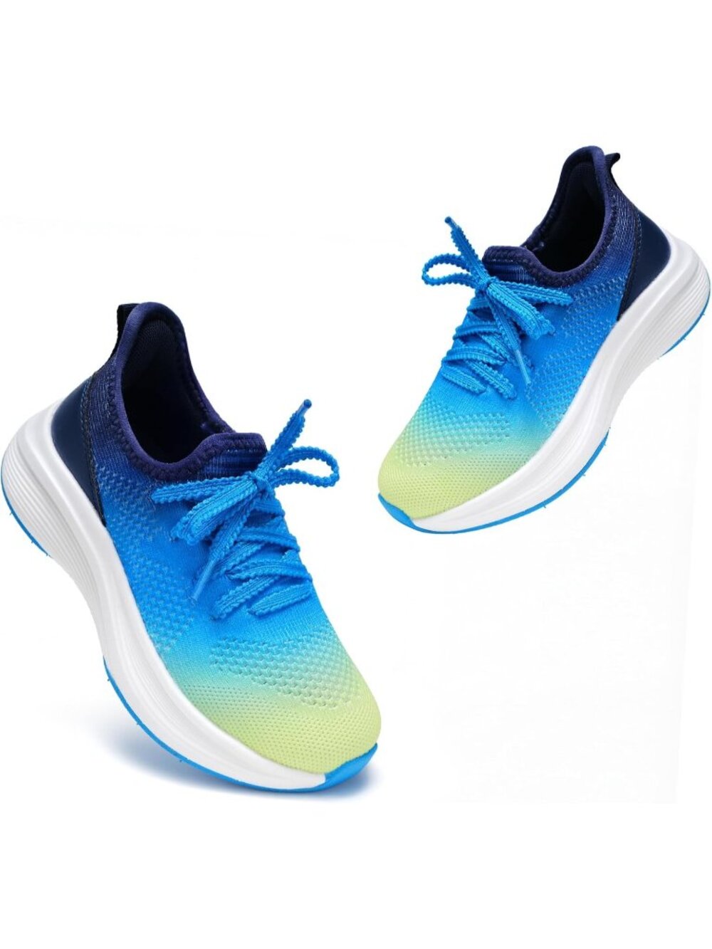 Girls Multi Knit Tennis Shoes Slip-On Kids Running Shoes Athletic Running Shoes